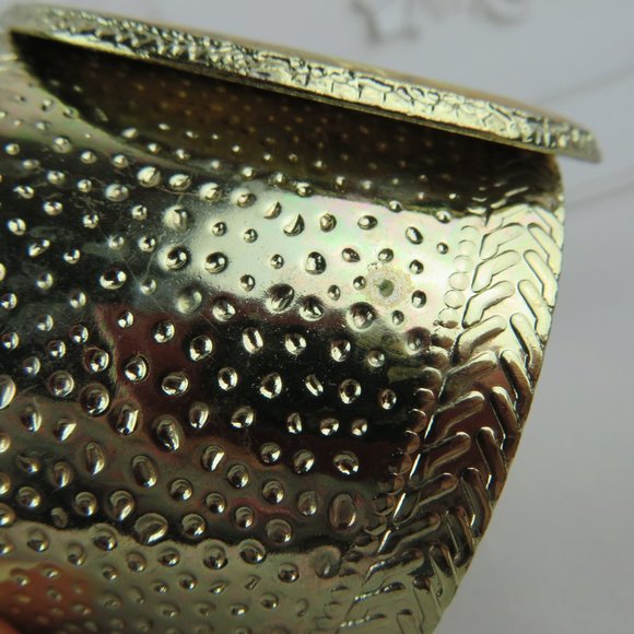 Gemstone Gold Plated Cuff Bracelet Hammered Metal - Picture 5 of 5